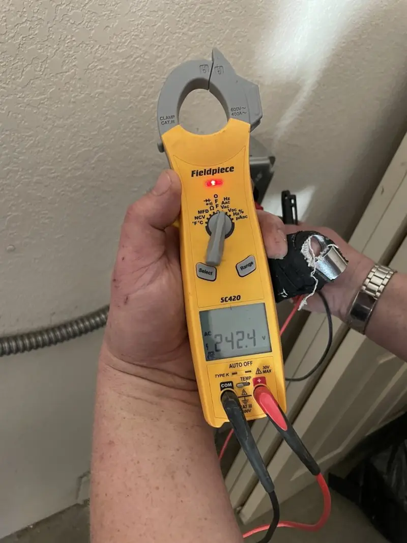 Voltage testing with clamp meter during Generator Installation in Eatontown